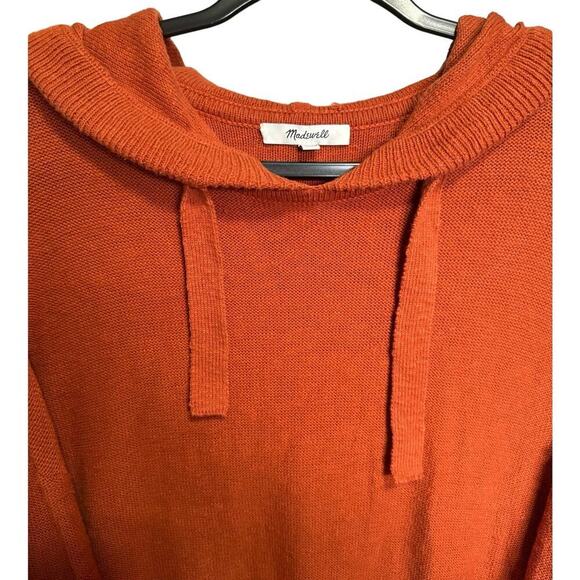 Madewell Clairview Hoodie Sweatshirt Pullover Knitted Cropped Orange Size Large - Picture 5 of 10